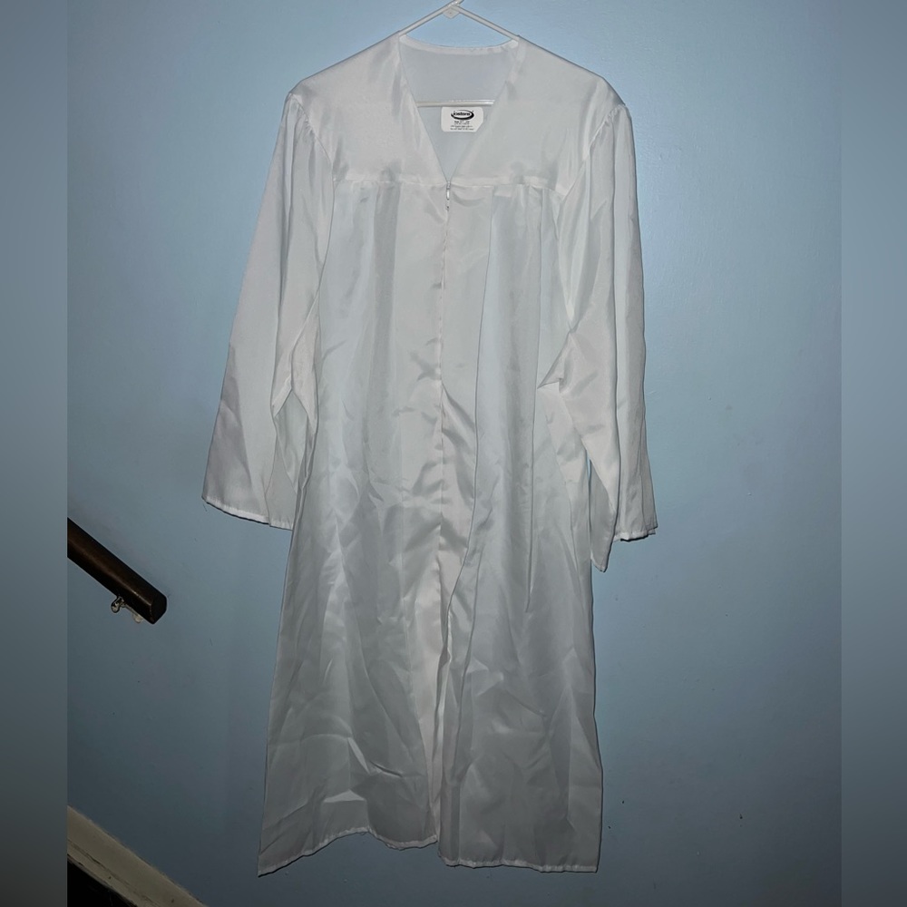 White Graduation Gown